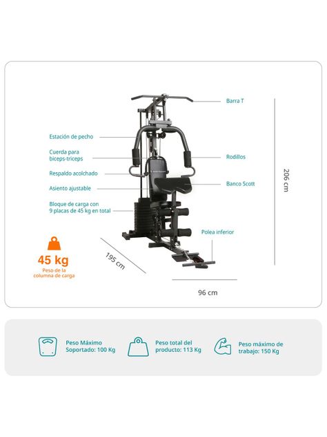 Home Gym Bodytrainer Estación Multifuncional HM-321 45kg-2