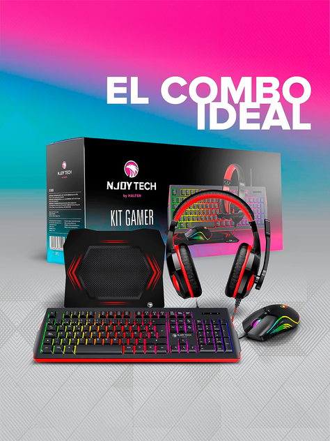 Set Gamer Njoytech con Teclado, Mouse, Audífonos y Mouse Pad-6