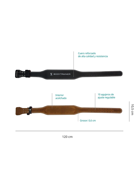 Cinturón Cuero Bodytrainer para Levantamiento de Pesas-2