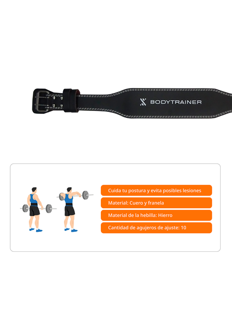 Cinturón Cuero Bodytrainer para Levantamiento de Pesas-3