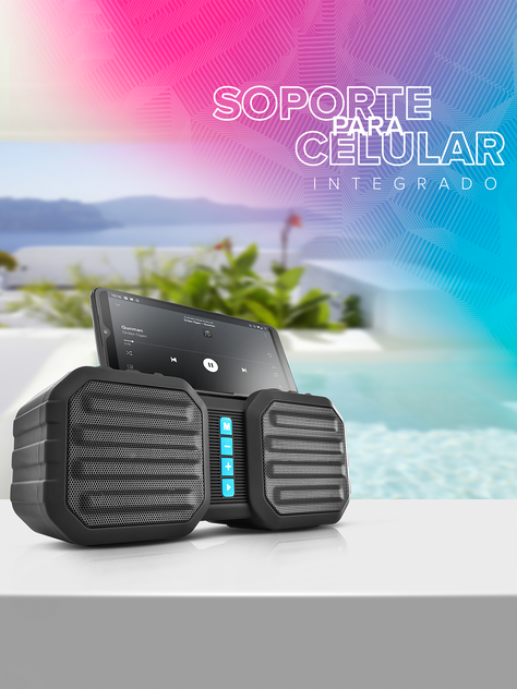Parlante Inalámbrico NjoyTech con Soporte Para Celular-3