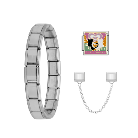 Pack Brazalete Italiano + Charms + Cadena de Seguridad-0