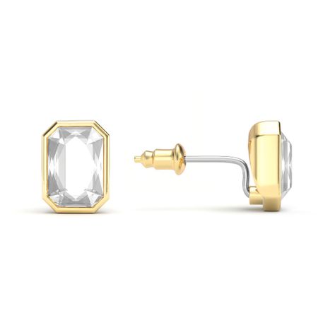 Aros Octagon Mix cristal Transparente baño en oro-1
