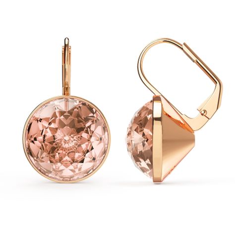 Aros Bella con cristal vintage Rose de 14mm baño en oro rosa-1