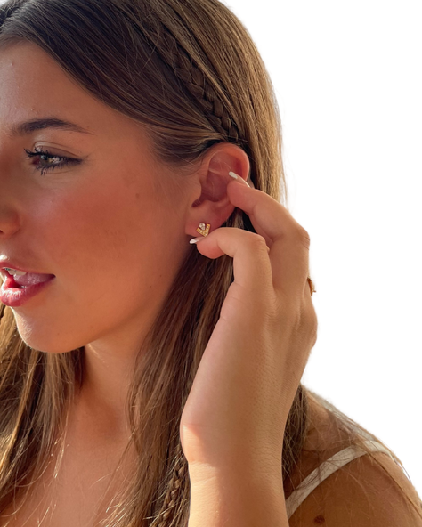 Aros pequeños Vika de 10mm, bañados en Oro-6