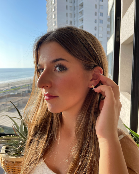 Aros pequeños Vika de 10mm, bañados en Oro-7
