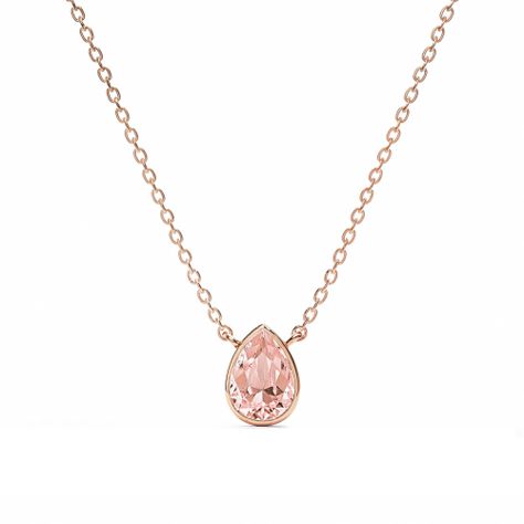 Collar Teardrop con cristal Rosa Vintage en oro rosa-0