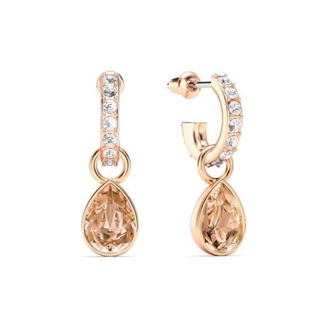 Aros Eternity con Charms lagrima Teardrop en oro rosa-0