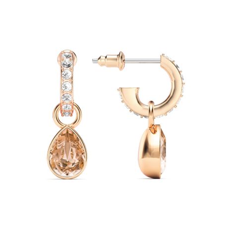 Aros Eternity con Charms lagrima Teardrop en oro rosa-1