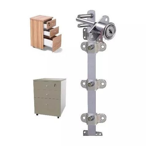 Cerradura Chapa Frontal Kardex Cajonera P/3cajon 50cm Cromada-0