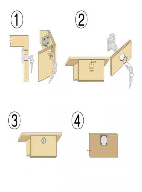 Cerradura Mueble Cajón Chapa Cuadrada Cilindro 16mm 1un-3