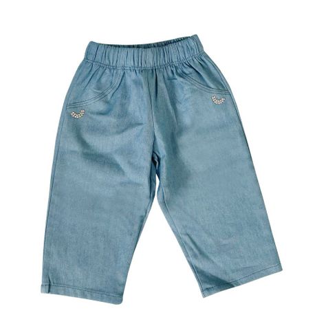 Pantalón Niña Bebe Azul Denim Lucia Acero-0