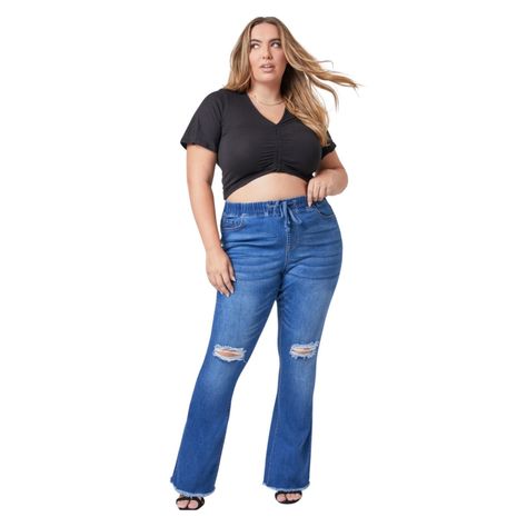 Jeans Bota Ancha Talla Plus-0