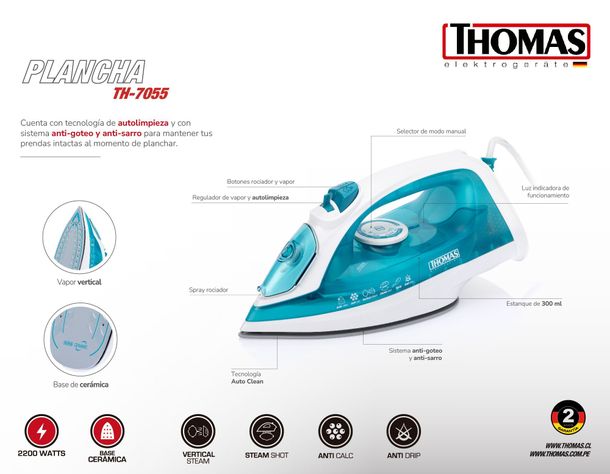 PLANCHA THOMAS TH-7055-4