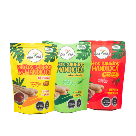 Palitos de mandioca Pack 3 sabores surtidos Sin gluten, envases 130g c/u-0