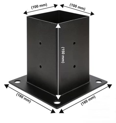 BASE PÉRGOLAS Y TERRAZAS PARA PILARES DE MADERA 4X4 95X95MM BASIKO-3