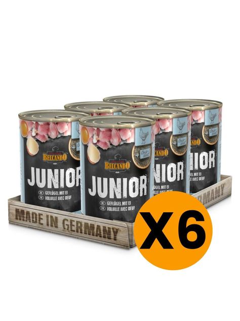 ALIMENTO BELCANDO JUNIOR AVE Y HUEVO LATA 400GR PACK X6-0