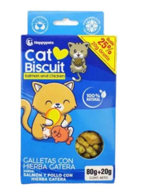 Snack para gatos galletas con hierba gatera 100 GR-0