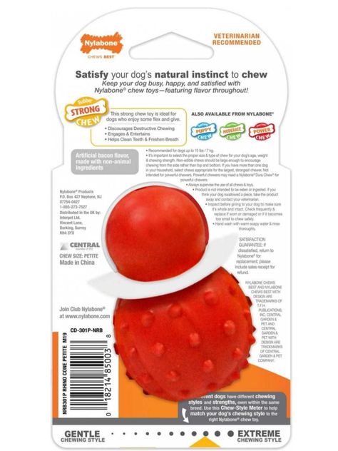 Nylabone Cono 3 en 1 Rellenable Sabor Tocino - 16 kG-4