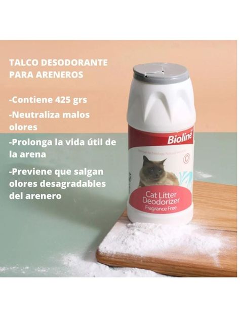 Talco Desodorante Arena Sanitaria Gatos Elimina Olores 425gr-3