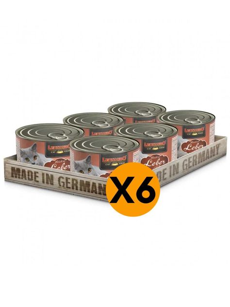 Alimento Leonardo Para Gato Sabor Higado Lata 200g - Pack 6-0