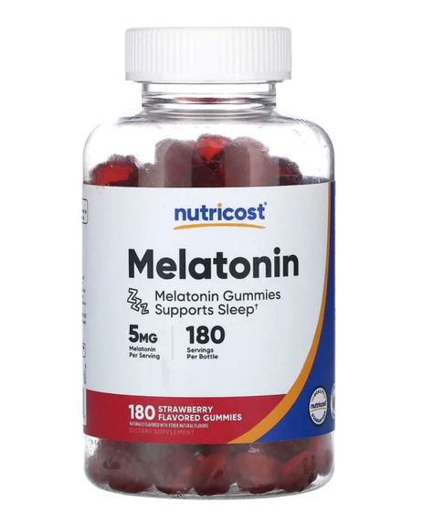 Melatonina 5 mg 180 gomitas sabor frutilla - Marca Nutricost-0