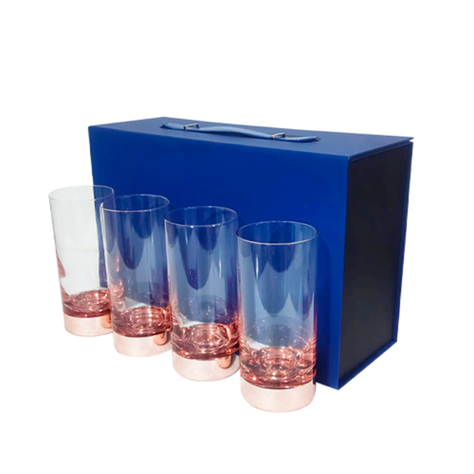 Set 4 Vasos Piscoleros Ember Cobrizado 500ml Maleta-0