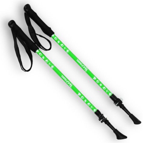 Pack 2 Bastones Trekking Wild Travel Diseñado Para Niños/as Verde-2