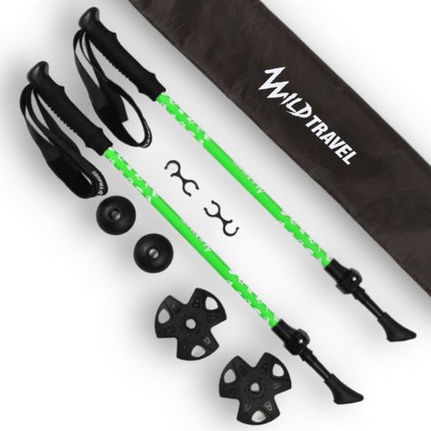 Pack 2 Bastones Trekking Wild Travel Diseñado Para Niños/as Verde-0