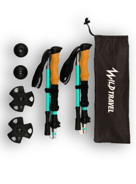Bastones De Trekking 2 Unidades Par Plegable Aluminio 7075-0