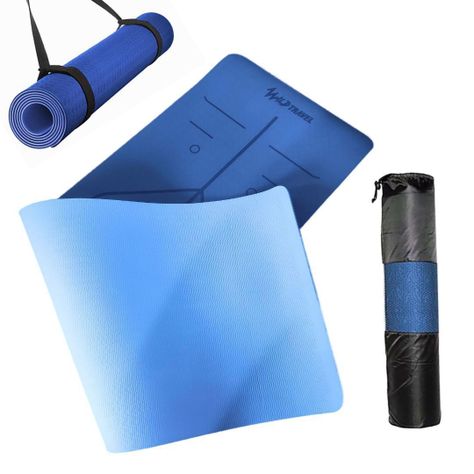 Mat Yoga Azul Colchoneta Eco 8mm Wild Travel + Bolso-1