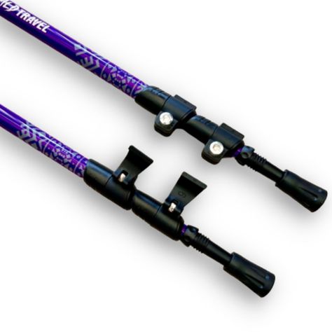 Bastones de trekking Morado Wild Travel 2 unidades, ajustable, de aluminio 7075, resistente, ligero, con cierre abatible de ajuste rápido-2