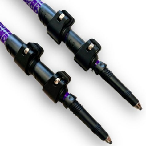 Bastones de trekking Morado Wild Travel 2 unidades, ajustable, de aluminio 7075, resistente, ligero, con cierre abatible de ajuste rápido-3