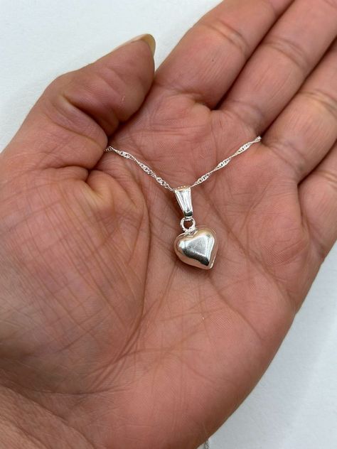 Collar Singapur Colgante Corazón Plata -1
