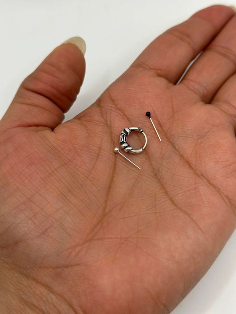 Pack Piercing Argolla Bolitas Envejecido Plata-2