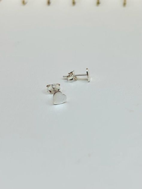 Aros Corazon Plano Plata Ley 925 Mas Estuche-2