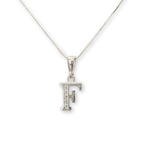 Collar Letra F Circones Juvenil Plata 925-0