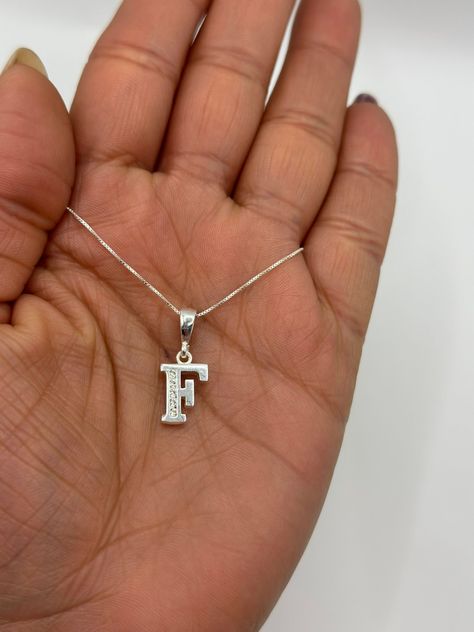 Collar Letra F Circones Juvenil Plata 925-1