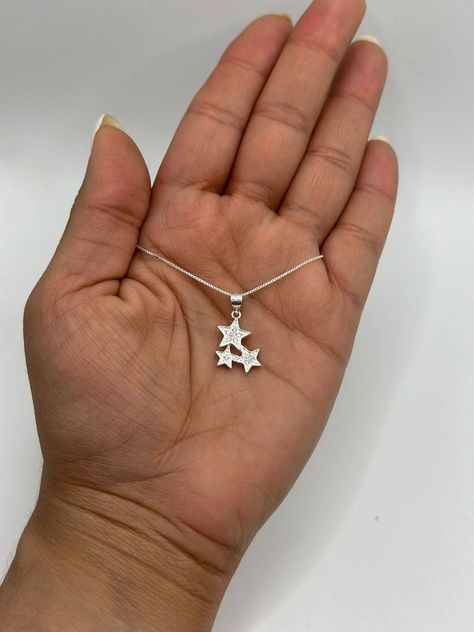 Collar Estrellas Circones Plata-1