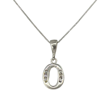 Collar Letra O Circones Plata -0