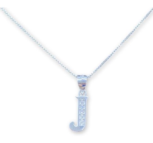 Collar Letra J Circones Veneciana Plata -0