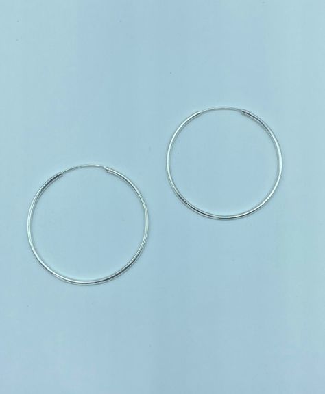 Aros Argolla Lisos 40 Mm Plata Italiana Ley 925 Mas Caja-3