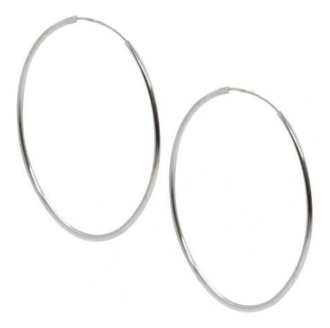 Aros Argolla Lisos 40 Mm Plata Italiana Ley 925 Mas Caja-0