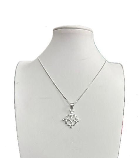 Collar Nudo De Bruja Amuleto Protección Plata Ley 925-0