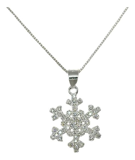 Collar Copo De Nieve Plata -0
