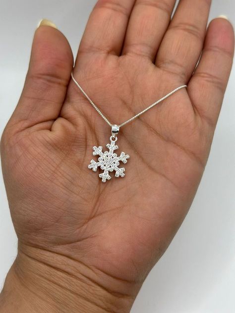 Collar Copo De Nieve Plata -1
