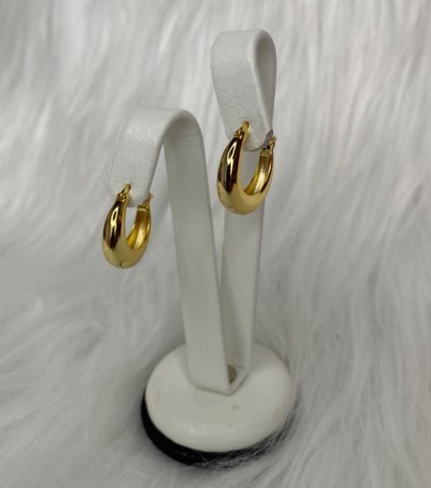 Aros Argolla Bote Dama Grandes Plata 925 Baño En Oro-1