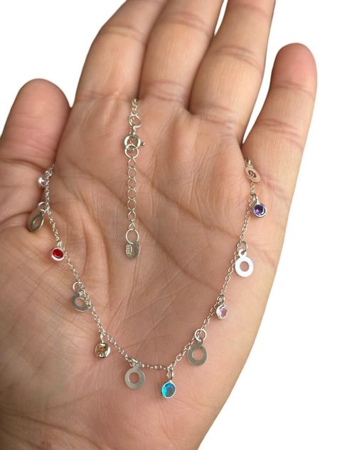 Collar Juvenil Esferas Planas Plata Italiana Ley 925-2