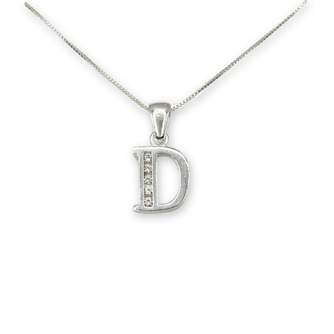 Collar Letra D Circones Juvenil Plata 925-0