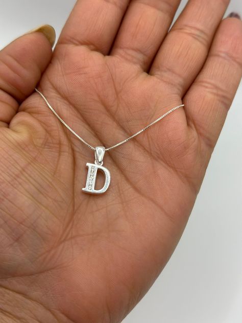 Collar Letra D Circones Juvenil Plata 925-1